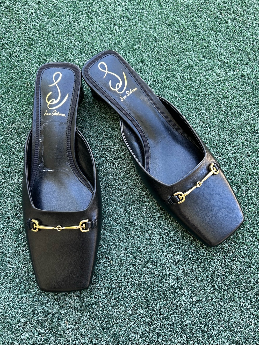 NWT Sam Edelman Ollie Square Toe Bit Mule Black 8 - Picture 3 of 16
